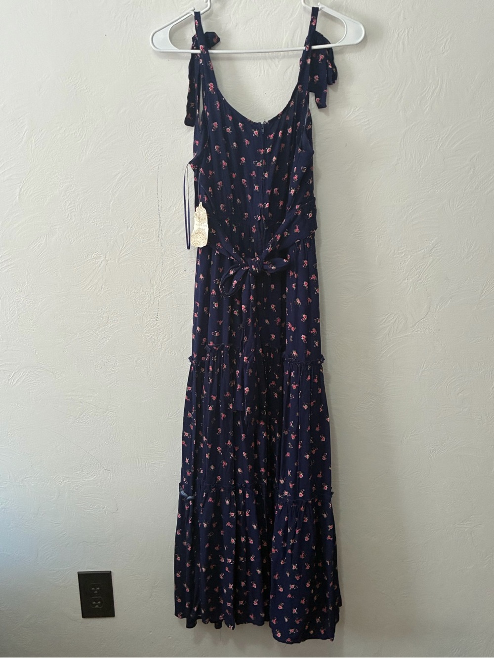 Altar'd State Navy Maxi Dress with Pink Floral Accents - Picture 9 of 11